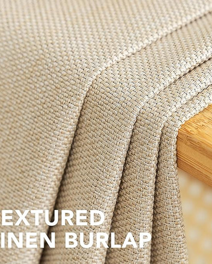 H.VERSAILTEX Linen Blackout Curtain 84 Inches Long for Bedroom/Living Room Thermal Insulated Grommet Linen Look Curtain Drapes Primitive Textured Burlap Effect Window Drapes 1 Panel - Heather Beige