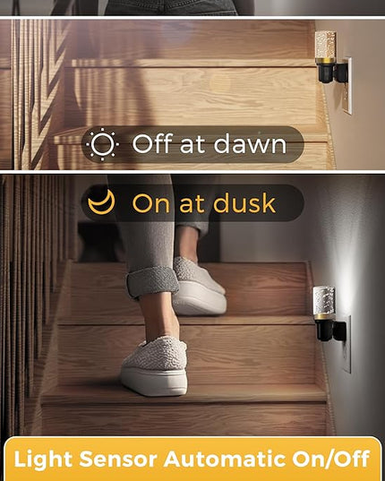 L LOHAS LED Night Light, Dimmable Night Lights Plug into Wall, Automatic Night Lights Plug in with Auto Light Sensor, Adjustable Brightness 5000K LED Night Light, for Bedroom Hallway Home