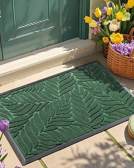Yimobra Front Door Mat Outdoor Indoor, 29.5x17 All-Season Waterproof Door Mat Outside Entrance, All-Weather Non-Slip Outside Doormat for Garage Patio Entryway, Green
