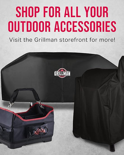 Grill Cover by Grillman, Black, 49 Inch, BBQ Outdoor Grill Covers, Charcoal & Gas Grills, Waterproof, Rip-Proof, Weather-Resistant, Anti-UV, Barbecue Cover for Weber, Genesis, Charbroil, Nexgrill, etc