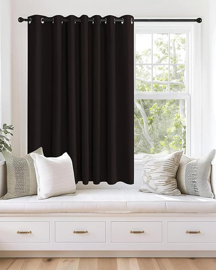 NICETOWN Blackout Curtains 63 inches Long for Living Room Bedroom, Grommet Thermal Insulated Room Divider Drape Window Treatment for Sliding Patio Door, W100 x L63, 1 Panel, Coffee