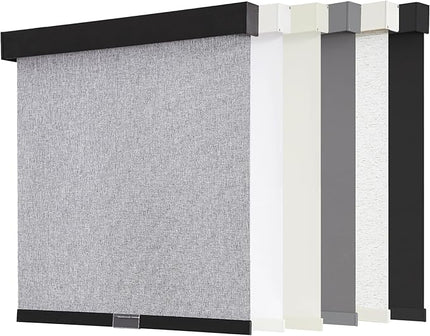 AOSKY Blackout Roller Shades Cordless Blinds for Windows, Free-Stop Shades with Valance, Thermal Insulated Fabric, UV Protection, Natural Woven Blinds for Home and Office (18" W x 72" H, Heather Grey)
