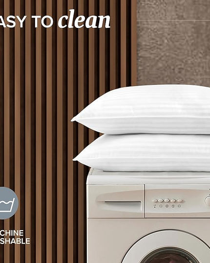Beckham Hotel Collection Bed Pillows King Size Set of 2 - Down Alternative Pillow for Back, Stomach or Side Sleepers