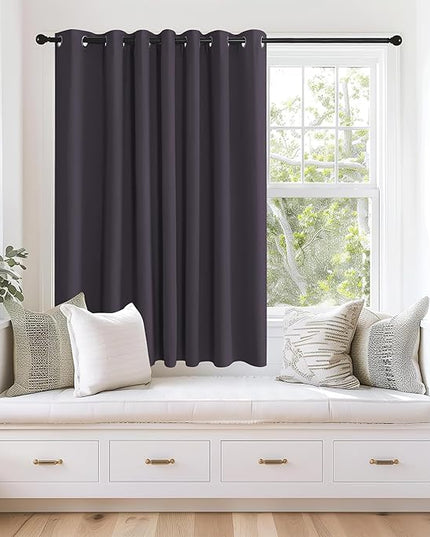 NICETOWN Blackout Curtains 63 inches Long for Living Room Bedroom, Grommet Thermal Insulated Room Divider Drape Window Treatment for Sliding Patio Door, W100 x L63, 1 Panel, Greyish Purple