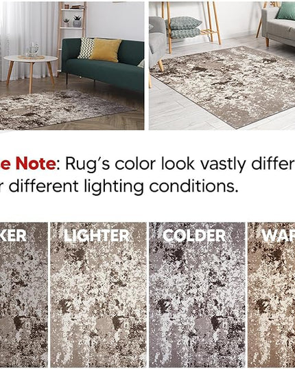 Keen Home Design Area Rugs - 10x14 Non-Shedding, Abstract Rugs for Kitchen, Living Room, Bedroom, Dining Room, Entryway - Size: 9'10" x 14', Multi