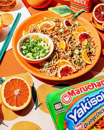 Maruchan Yakisoba Orange Chicken, Japanese Instant Ramen Noodles, 4.23 Oz, 8 Count