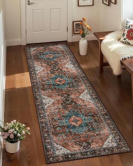 Ciicool 2x7ft Entryway Runner Rug, Washable Rug Non Slip Low Pile Pet Friendly Indoor Floor Long Carpet Hallway for Bathroom Kitchen Living Room Bedside