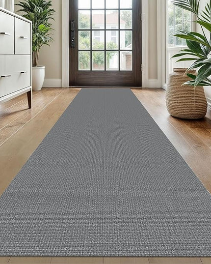 KOZYFLY Washable Runner Rug 2x10 ft Hallway Kitchen Runner Rugs with Rubber Backing Bobo Non Slip Entryway Runner Indoor, Long Carpet Runners for Hall Kitchen Entryway, Grey
