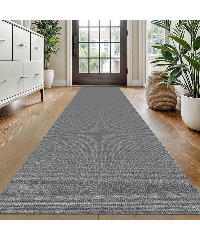 KOZYFLY Washable Runner Rug 2x10 ft Hallway Kitchen Runner Rugs with Rubber Backing Bobo Non Slip Entryway Runner Indoor, Long Carpet Runners for Hall Kitchen Entryway, Grey