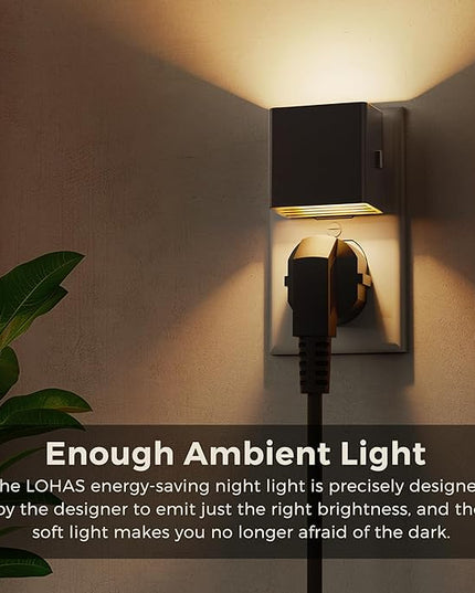 L LOHAS LED Night Lights Plug into Wall,[2-Pack] Plug in Night Light with Dusk to Dawn Sensor,3CCT 1600K/2700K/5000K,Brightness Adjustable,Nightlight for Adults Bathroom Bedroom