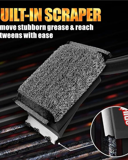 GRILLART Grill Brush Bristle Free, SteamWizards [Ultra Safe & Efficient] Grill Cleaner Brush with 1 Replacement Head, for Cast Iron and Stainless Steel Grates, BBQ Grill Brush for Outdoor Grill