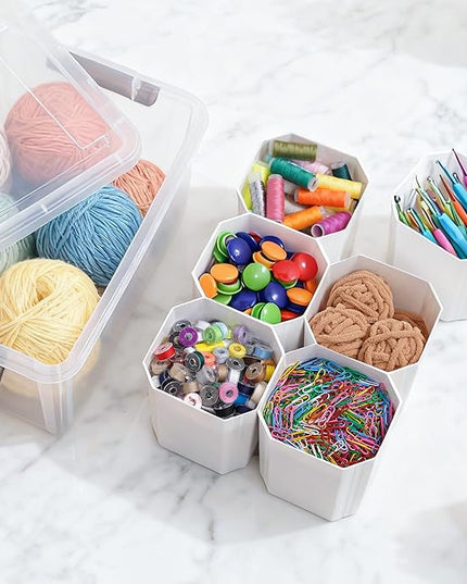 Citylife 17 QT Plastic Storage Bins Clear Storage Box with Lids Multipurpose Stackable Storage Containers for Organizing Tool, Craft, Crayon