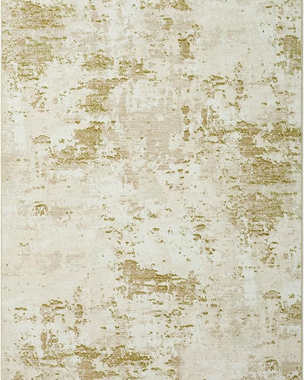 Modern Abstract Area Rug 8x10 Non Slip Non Shedding Rug Low Pile Stain Resistant for Bedroom Living Room,Golden Grey