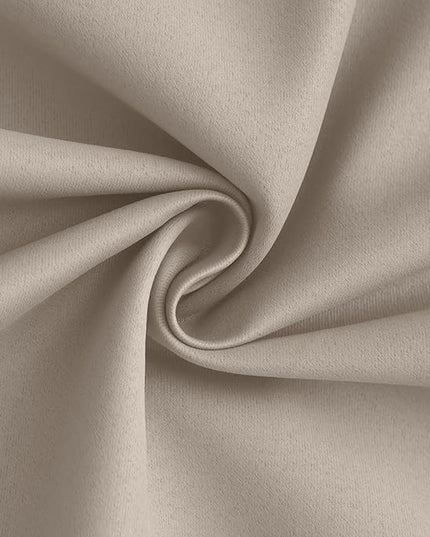 Yakamok 100% Blackout Curtain Panels 96 inches Cold and Light Blocking Drapes for Nursery, 2 Thick Layers Thermal Insulated Draperies (2 Pieces, 50 Wide Each Panel, Natural Front with White Backing)