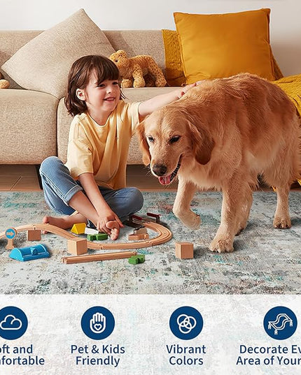 Modern Abstract 2x8 Runner Rug Washable Non Slip Stain Resistant Rug for Hallway Kitchen Bedroom Non Shedding Low Pile Indoor Floor Cover,Colorful