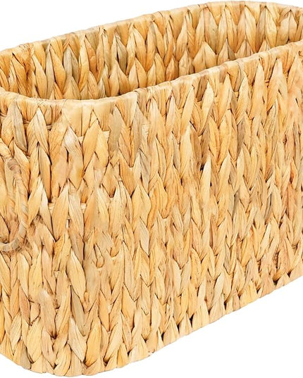Large Toilet Paper Storage Basket, Wicker Toilet Paper Holder for up to 6 Rolls, Water Hyacinth Toilet Paper Basket Bathroom Organizer, Rattan Bathroom Accessories Organizer