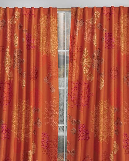 Maison d' Hermine Curtains for Living Room 100% Cotton 96 inch Length Two Panels Light Filtering Curtains for Bedroom Windows with Rod and Loop Pockets Drapes (Versailles Louvre, 50" W x 96" L)