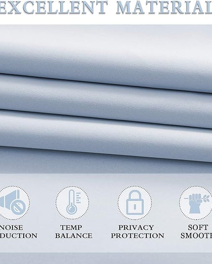 DONREN 84 inche Length Curtain Panels - Light Reducing Thermal Insulated Solid Blackout Curtains/Panels/Drapes for Living Room (Set of 2, 60 inches by 84 Inch, Light Blue)
