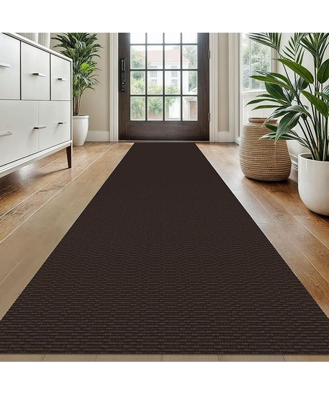 KOZYFLY Washable Runner Rug 2x10 ft Hallway Kitchen Runner Rugs with Rubber Backing Bobo Entryway Runner Indoor, Long Carpet Runners for Hall Kitchen Entryway, Dark Coffee/Brown