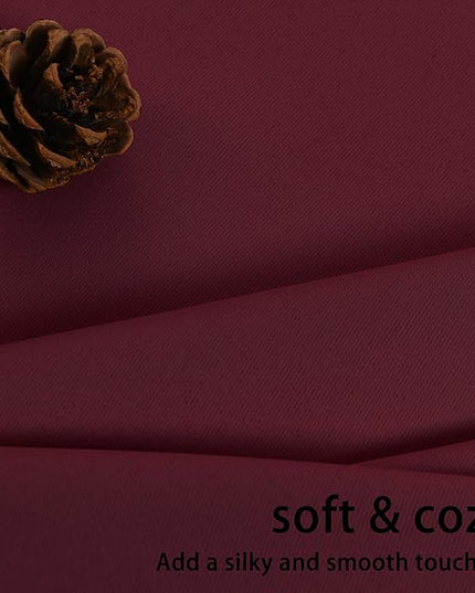JIUZHEN Short Curtains Kitchen Half Window Blackout Curtains with Tiebacks for Baseroom Shadows, Grommet Curtains for Living Room, Set of 2 Window Curtain Panels, 42 x 36 Inch Length，Burgundy
