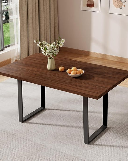 ZckyCine Walnut Color Expandable Dining Table, 51-67 Inches Adjustable Length, Modern Simple Design, Perfect for Family & Office, Seats 6+
