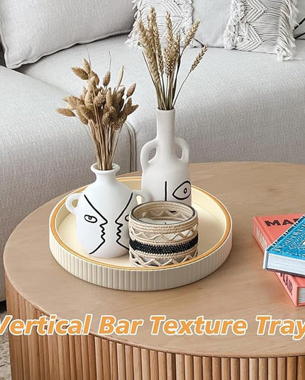 SANZIE Leather Tray Desktop Storage Organizer Premium Serving Tray Decorative Tray Valet Tray for Sundries Cosmetics Phone Wallet Cutlery