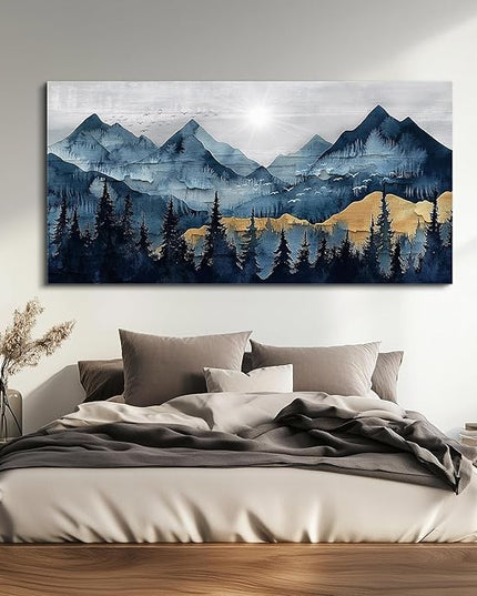 FUHAIHUA Large Wall Decor For Living Room Canvas Wall Art For Office Modern Wall Decorations For Bedroom Mountain Landscape Painting Abstract Pictures Artwork Room Home Decor 24x48 In