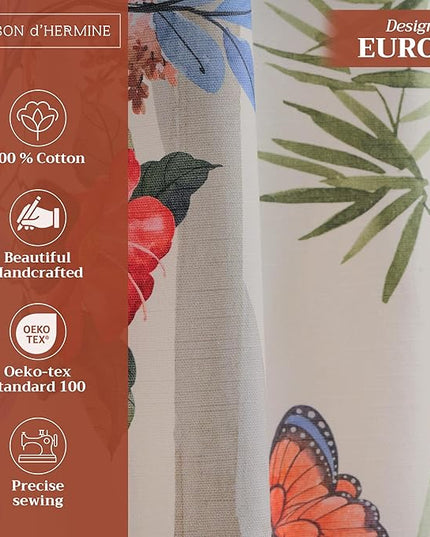 Maison d' Hermine Curtains for Living Room 100% Cotton 108 inch Length Two Panels Light Filtering Curtains for Bedroom Windows with Rod and Loop Pockets Drapes (Canne Beige, 50" W x 108" L)