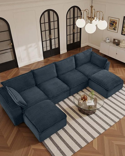 110" Sectional Couches for Living Room Boneless Couch Upholstered Cloud Couchs Sectional Modular Sectional Sofa with L Shaped