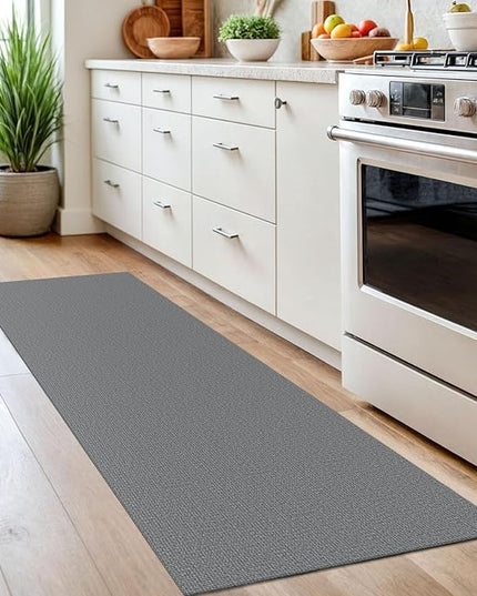 KOZYFLY Washable Runner Rug 2x7 ft Hallway Runner Non Slip Rubber Backed Kitchen Runner Rugs Bobo Entryway Runner Indoor, Carpet Runners for Hall Entrance Bedroom, Grey