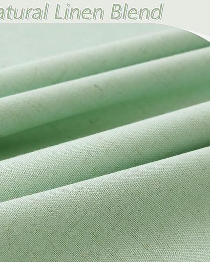 Guken Blackout Curtains 80 Inch Length 2 Panels Set for Living Room Bedroom Back Tab Thermal Insulated 100% Black Out Linen Drapes Room Darkening Window Curtains 80 Inches Long,Aqua Green