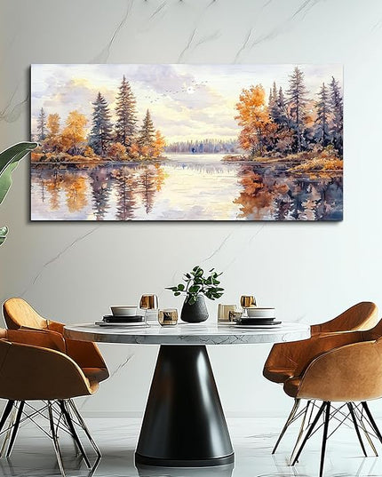PHAOHUAXM Large Natural Landscape Wall Art For Dining Room Apartment Abstract Ink Landscape Painting Wall Decoration Living Room Bedroom Office Artwork Pictures Home Decoration Aesthetics 30x60 In