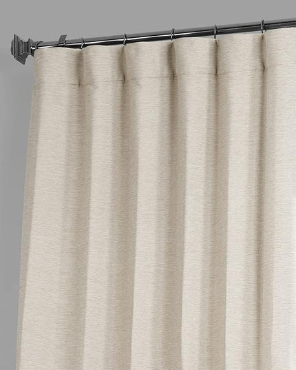 HPD Half Price Drapes Bellino Room Darkening Curtains 120 Inches Long Curtains for Bedroom & Living Room (1 Panel), 50W x 120L, Oat Cream