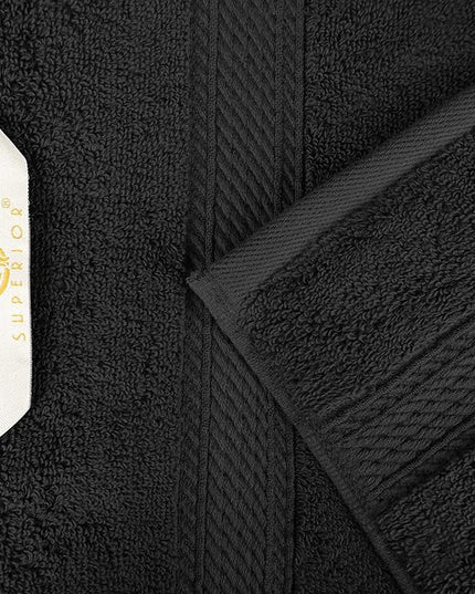 Superior Egyptian Cotton Pile Bath Sheet Set of 2, Ultra Soft Luxury Towels, Thick Plush Essentials, Absorbent Heavyweight, Guest Bath, Hotel, Spa, Home Bathroom, Shower Basics, Black