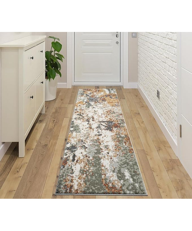 Keen Home Design Area Rugs - 2x8 Non-Shedding, Abstract Rugs for Kitchen, Living Room, Bedroom, Dining Room, Entryway - Size: 2'8" x 7'7", Multi