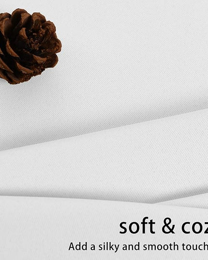 JIUZHEN Blackout Curtains for Bedroom - Thermal Insulated, Light Blocking and Noise Reducing Grommet Room Darkening Curtains 84 Inch Length 2 Panels Set (38 x 84 Inch, Greyish White)