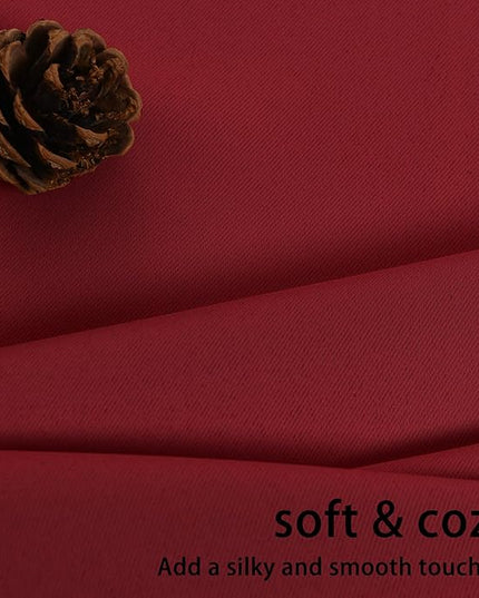 JIUZHEN Red Blackout Curtains with Tiebacks - Thermal Insulated, Light Blocking and Noise Reducing Grommet Curtains for Bedroom and Living Room, Set of 2 Window Curtain Panels, 70 x 72 Inch Length