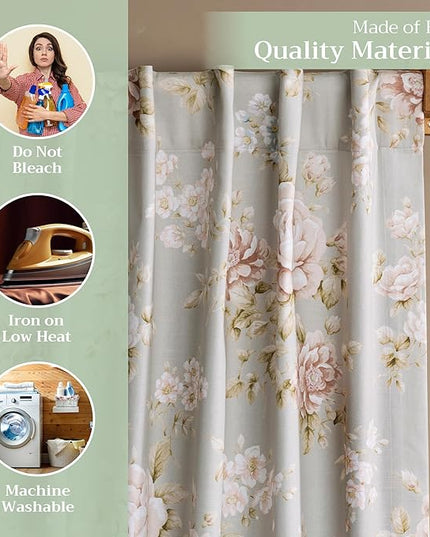 Maison d' Hermine Curtains for Living Room 100% Cotton 108 inch Length One Panel Light Filtering Curtains for Bedroom Windows with Rod and Loop Pockets Drapes (Newburry Pewter, 50" W x 108" L)