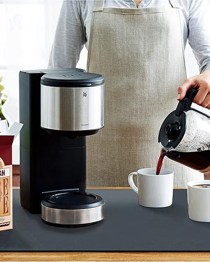 Coffee Maker Mat for Countertops, Coffee Bar Accessories Fit Under Coffee Machine Mat, 19"x12" Rubber Backed Coffee Pots, Table Mat under Appliance, Dish Drying Mat, Marble Navy for Kitchen Counter