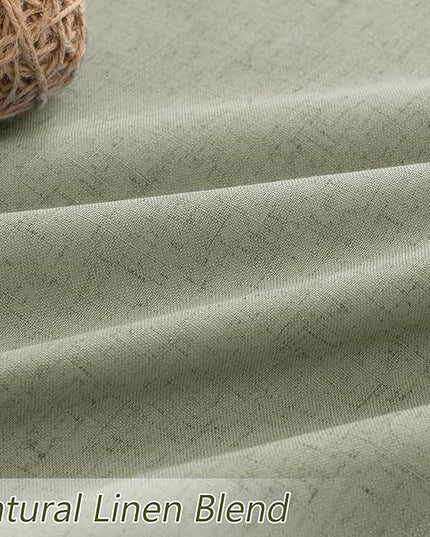 Guken Sage Green Linen Blackout Curtains 105 Inch Length 2 Panels Set for Living Room Bedroom Back Tab Thermal Insulated 100% Black Out Linen Drapes Room Darkening Window Curtains 105 Inches Long