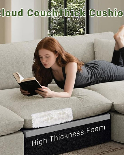 Oversize Cloud Modular Sectional Sofa,Chaise Down Filled Comfort Sofa Detachable Couch Cushion Covers for Living Room Apartment
