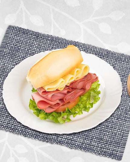 Urban Villa Placemats for Dining Table 100% CottonPlacemats 14''x20'' Over Sized Tablemats Set of 6Placemats Blue/White Two Tone Tablemats for Family Dinners Wedding Parties Everyday Use Placemats