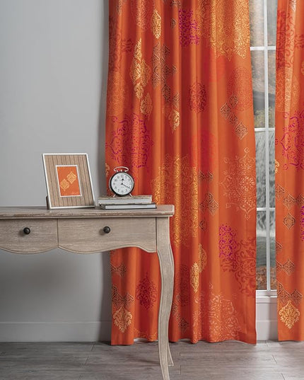 Maison d' Hermine Curtains for Living Room 100% Cotton 96 inch Length Two Panels Light Filtering Curtains for Bedroom Windows with Rod and Loop Pockets Drapes (Versailles Louvre, 50" W x 96" L)