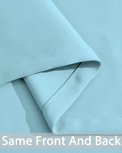 Yakamok Blackout Window Valances for Kitchen Thermal Insulated Blackout Grommet Top Curtain for Bedroom,Sky Blue, 52x36 Inch, 2 Panels