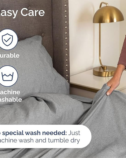 Queen Size 4 Piece Sheet Set - Comfy Breathable & Cooling Bed Sheets Set - Hotel Luxury Bedding for Women, Men, Kids, Teens, Boys & Girls - Deep Pockets, Soft & Wrinkle Free - Grey (Heathered Sheets)