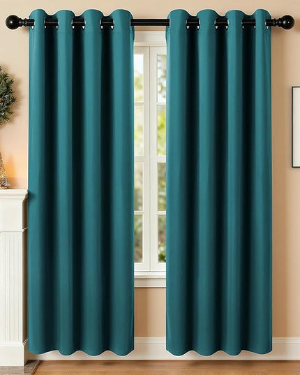 Room Darkening Curtains 72 Inch Length for Bedroom Living Room, Insulated Thermal Grommet Curtain Drapes, Blackout(60-90%,Not 100%) Window Treatment Decor, 2 Panels, 52x72, Sapphire