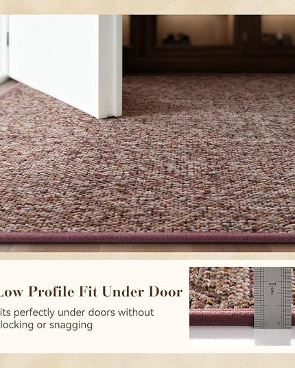 MontVoo Door Mat Indoor Entrance Doormat, Absorbent Durable Rubber Non Slip Front Door Mat for Inside Entry Entryway Dirt Trapper Welcome Mat, Red 24''x36''
