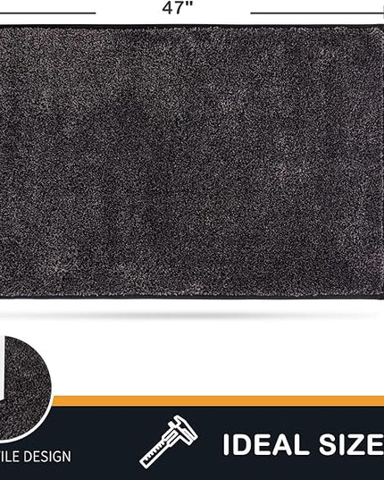 PURRUGS Dirt Trapping Door Mat 31.5" x 47", Non-Slip Machine Washable Entry Rug, Shoe Scraper, Dog Doormat, Super Absorbent Welcome Mat for Front & Back Door, Muddy Shoes & Paws, Charcoal