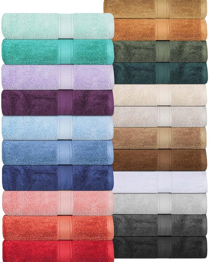 Superior Egyptian Cotton Pile 10 Piece Towel Set, Includes 2 Bath, 4 Hand, 4 Face Towels/Washcloths, Ultra Soft Luxury Towels, Thick Plush Essentials, Guest Bath, Spa, Hotel Bathroom, Black