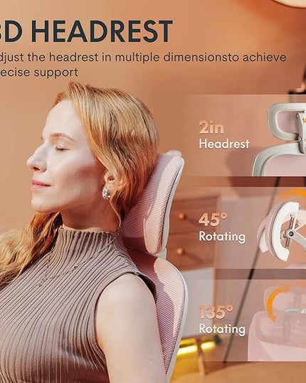 FLEXISPOT Foldex Ergonomic Office Chair, Folding Chair for Small Spaces with Lumbar Support, Flip-up Armrests, 3D Headrest, Desk Chairs with Footrest for Work,Video Game (Foam Seat, Cream)